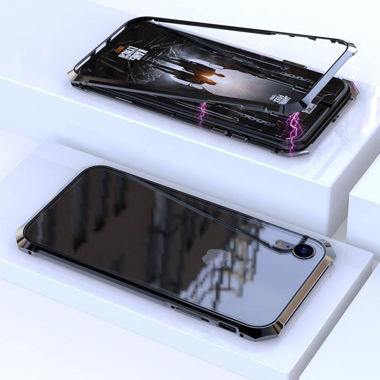 Magnetiskt Tempererat Skärmskydd Ram iPhone XR Svart