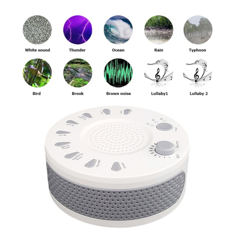 Sleep Easy White Noise Machine med 9 avkopplande ljudlägen