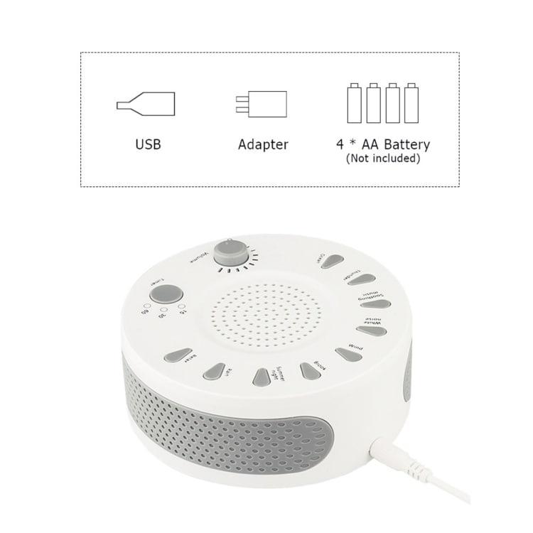 Sleep Easy White Noise Machine med 9 avkopplande ljudlägen