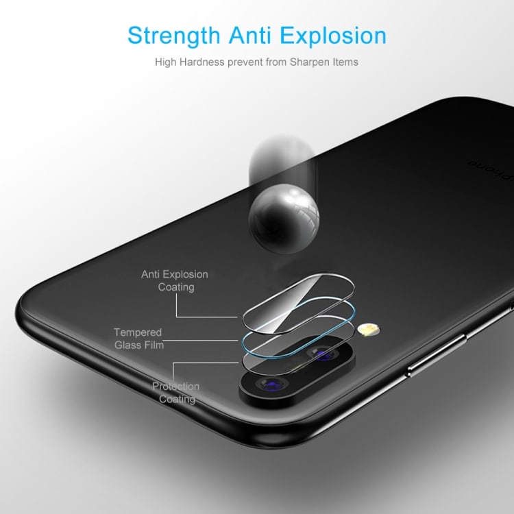 Härdat linsskydd Q 0.2mm 9H 2.5D för iPhone X / XS