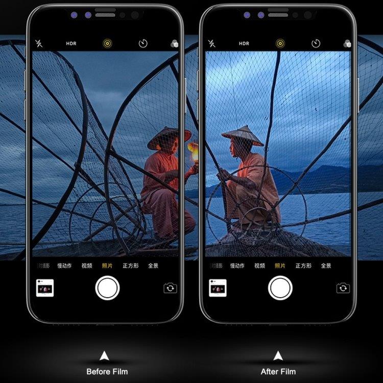 Härdat linsskydd Q 0.2mm 9H 2.5D för iPhone XS Max