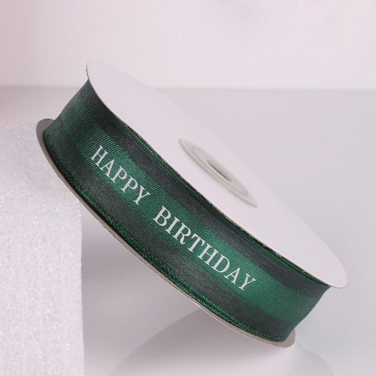 Exklusivt presentband / omslagsband Happy Birthday 45m x 2.5cm - Svart