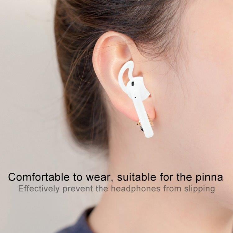 Silikon-earhooks för Apple AirPods - Vita