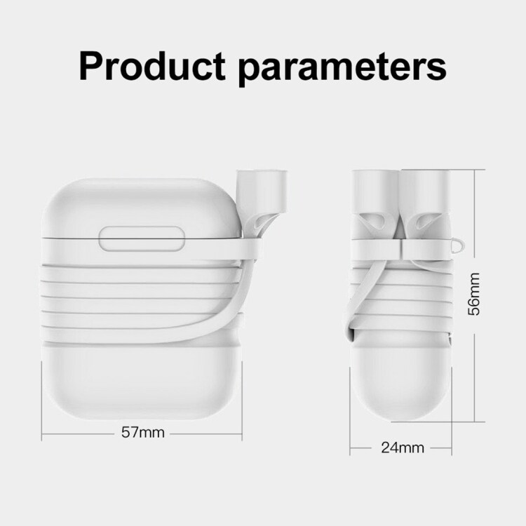 Baseus förvaringsväska / förvaringsask i silikon för Apple AirPods - Vit