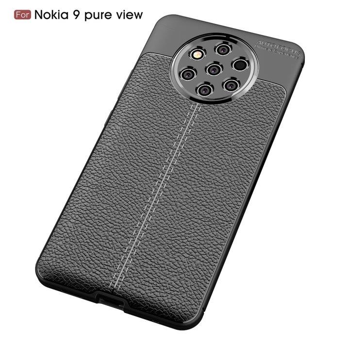 Mobilskal / telefonskal med läderlook Nokia 9 PureView - Svart