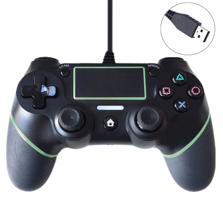 Grön trådad Gamepad Sony Playstation PS4