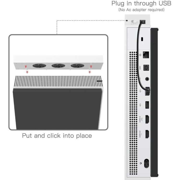 DOBE kylfläkt med två USB-portar för XBOX One S