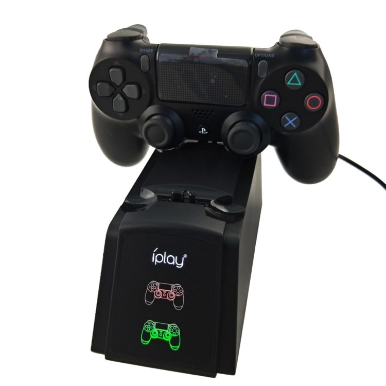 Dubbel laddstation Sony Playstation 4 PS4 med LED