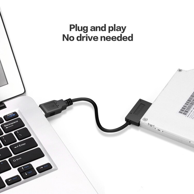 Adapterkabel USB 2.0 till 7+6Pin Slimline SATA