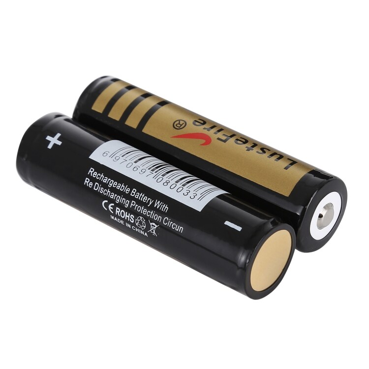 LusteFire 3000mAh 18650 uppladdningsbart batteri – 2-pack