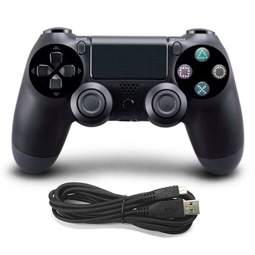 Svart handkontroll Sony PS4 - Kabelansluten