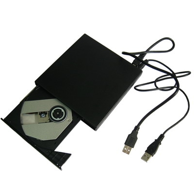 Extern CD-läsare USB Slim – tunn design, 24x läshastighet, kompatibel med Windows, Mac och Linux