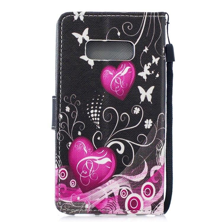 Peach hjärtan mobilfodral/korthållare Samsung Galaxy S10e