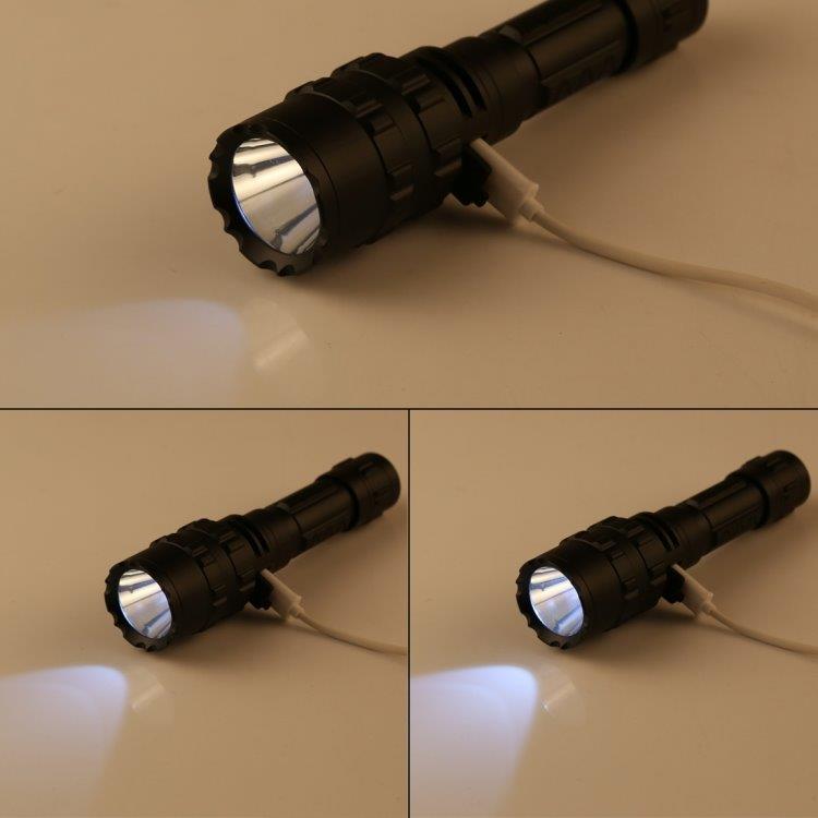 USB-laddad LED-ficklampa med stark ljus