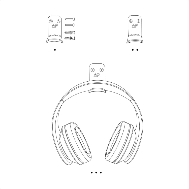Universal hängare / krok till headset och kablar- Svart