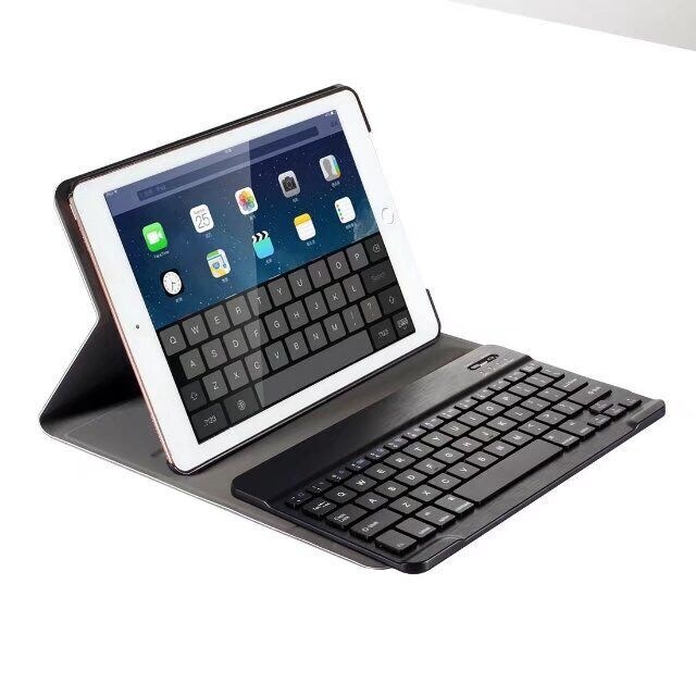 Läderfodral med löstagbart tangetbord för iPad Pro 9.7", iPad Air, iPad Air 2