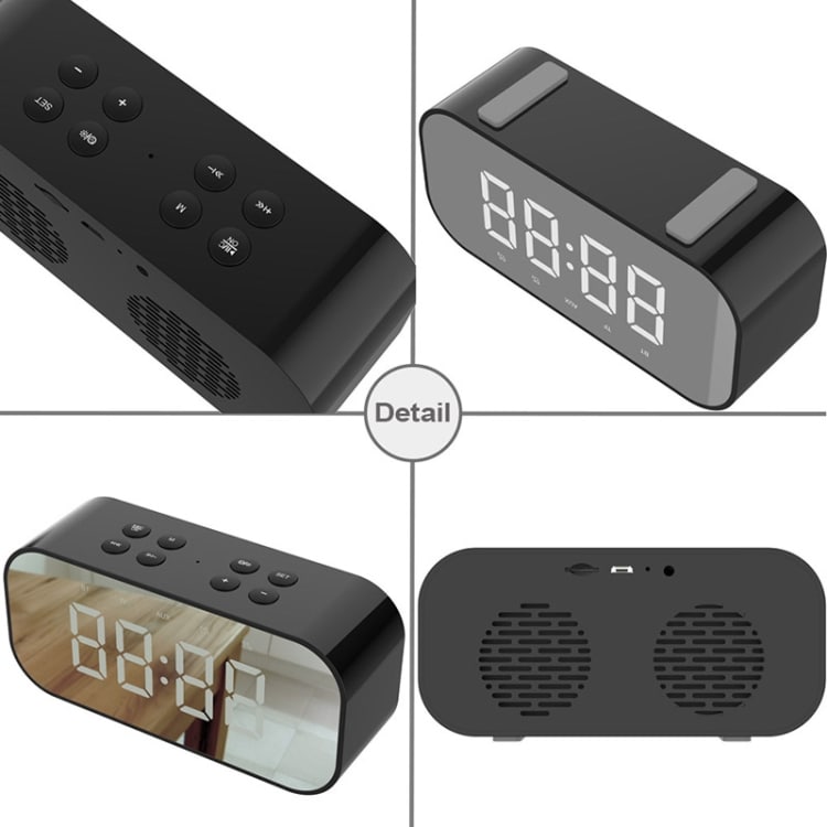 70903 - BT501 Bluetooth 5.0 Minihögtalare med LED- klocka / klockradio
