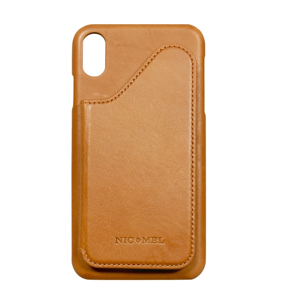 Plånboksskal i läder till Iphone XS MAX - Cognac