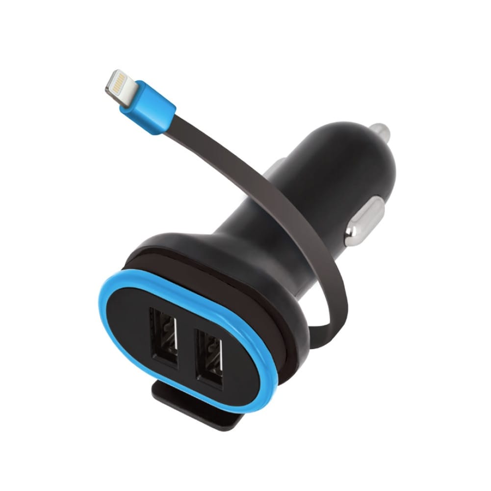 Dubbel USB Billaddare + Lightning kabel 3A