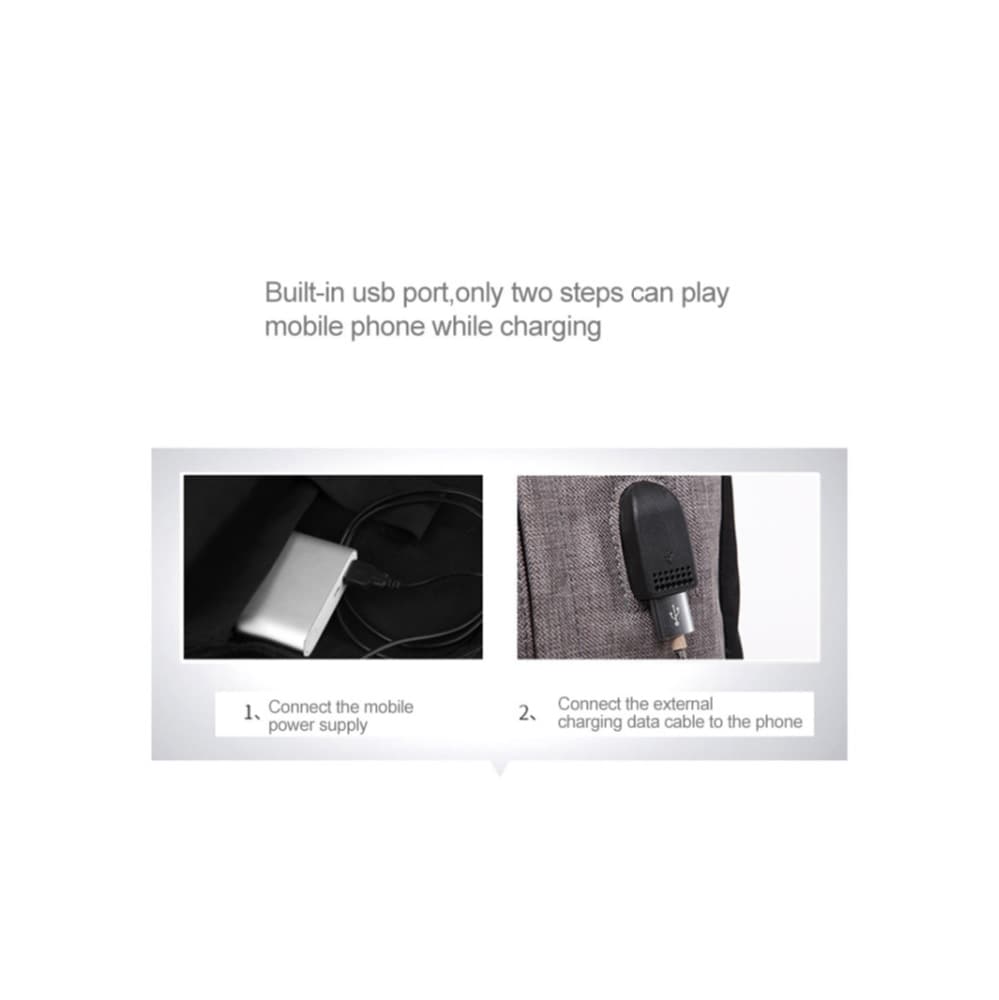 Multifunktionell ryggsäck för kamera med tillbehör med USB uttag för laddning