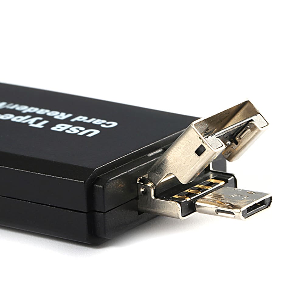 3-i-1 minneskortläsare USB / MicroUSB / USB Typ-C