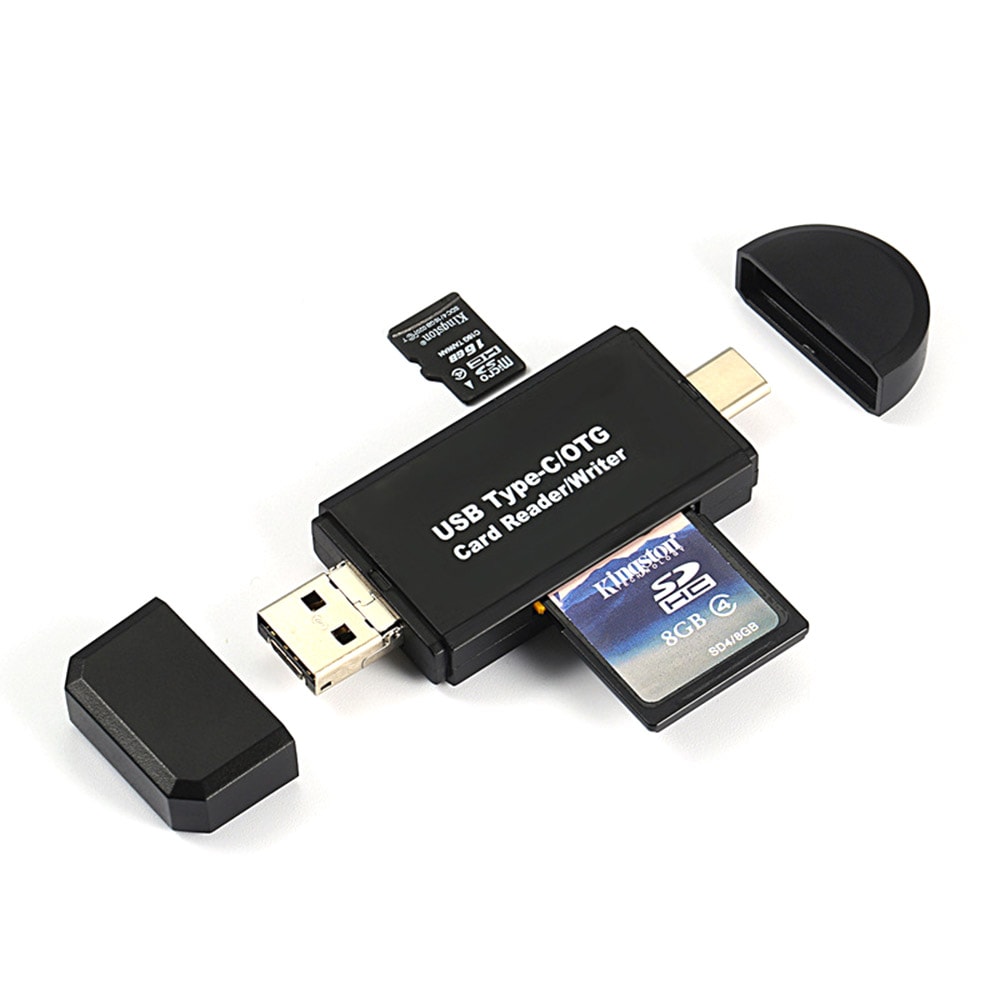 3i1 Minneskortläsare USB/MicroUSB/USB Typ C