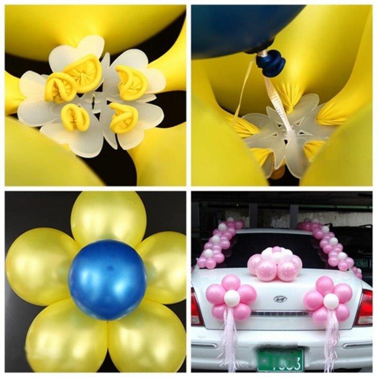 5Pack Ballonghållare Blomma - Ballongstickers / dekorationsfäste