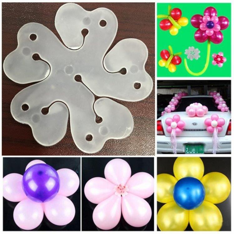 5Pack Ballonghållare Blomma - Ballongstickers / dekorationsfäste