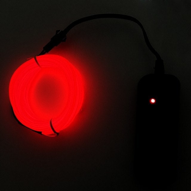Batteridriven Led Glowstrip Neon slinga 3 Meter - Röd