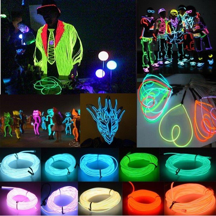 LED Glowstrip neonslinga 3 m / böjbar LED-ljusslinga / dekorationsljus till fest, bil och hem