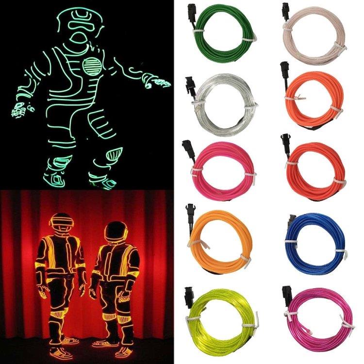 LED Glowstrip neonslinga 3 m / böjbar LED-ljusslinga / dekorationsljus till fest, bil och hem