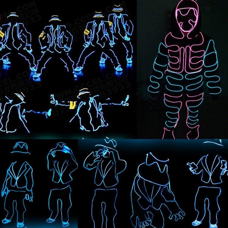 Batteridriven Led Glowstrip Neon slinga 3 Meter -  Blå
