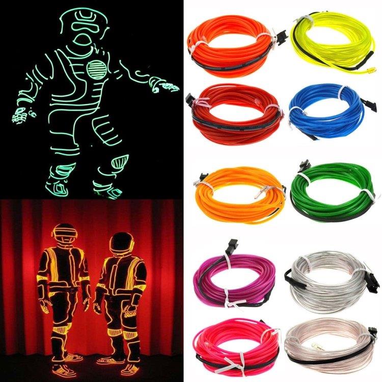 Batteridriven Led Glowstrip Neon slinga 3 Meter -  Blå