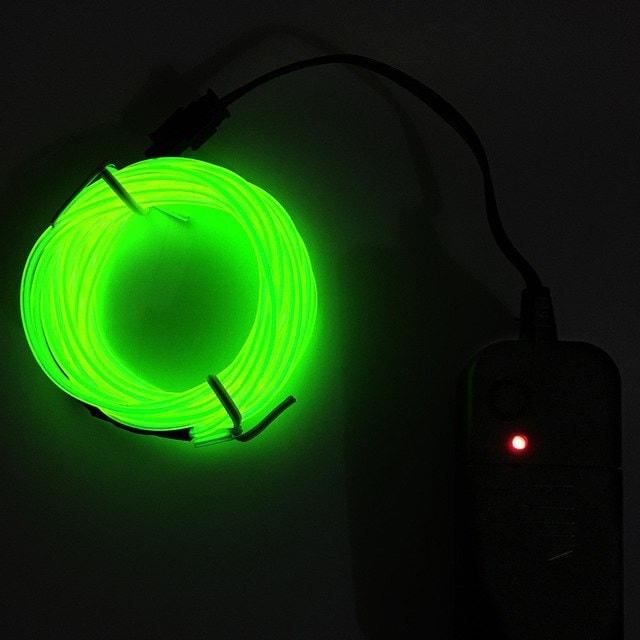 Glowstrip Neon slinga 3 Meter - Grön Batteridriven Led