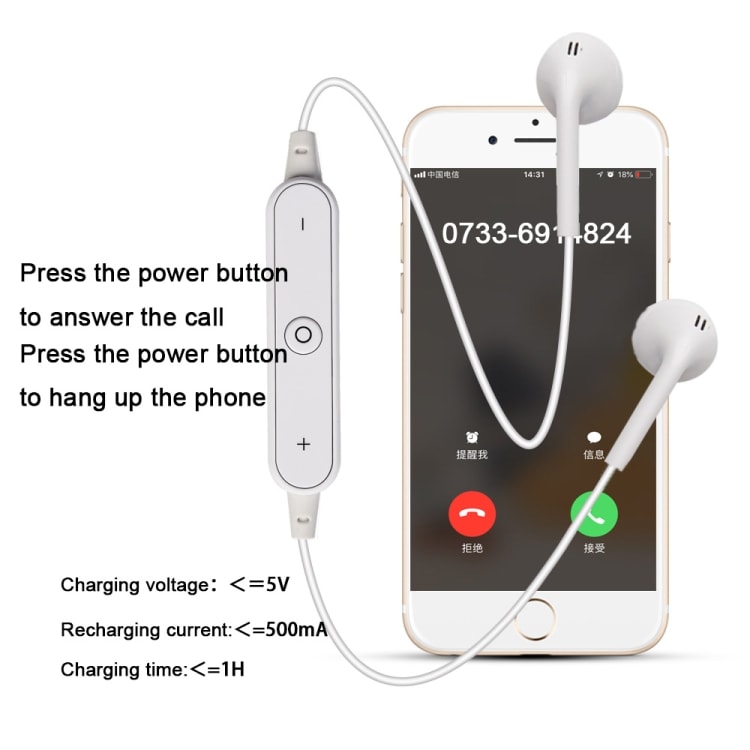 Sportheadset Bluetooth Earphone for iPhone / Samsung /  Xiaomi / Huawei