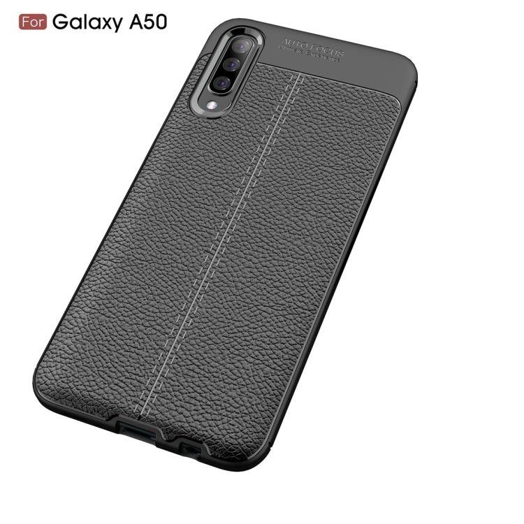 Skal Leather-Look Galaxy A50 (Black)