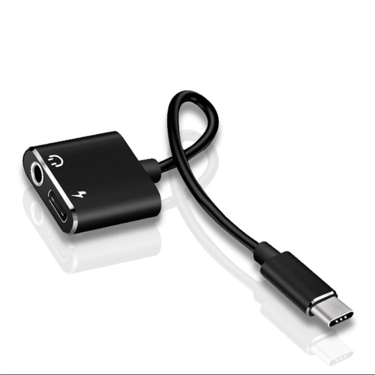 USB-C 3.5mm  + USB-C ljudadapter / Splitter