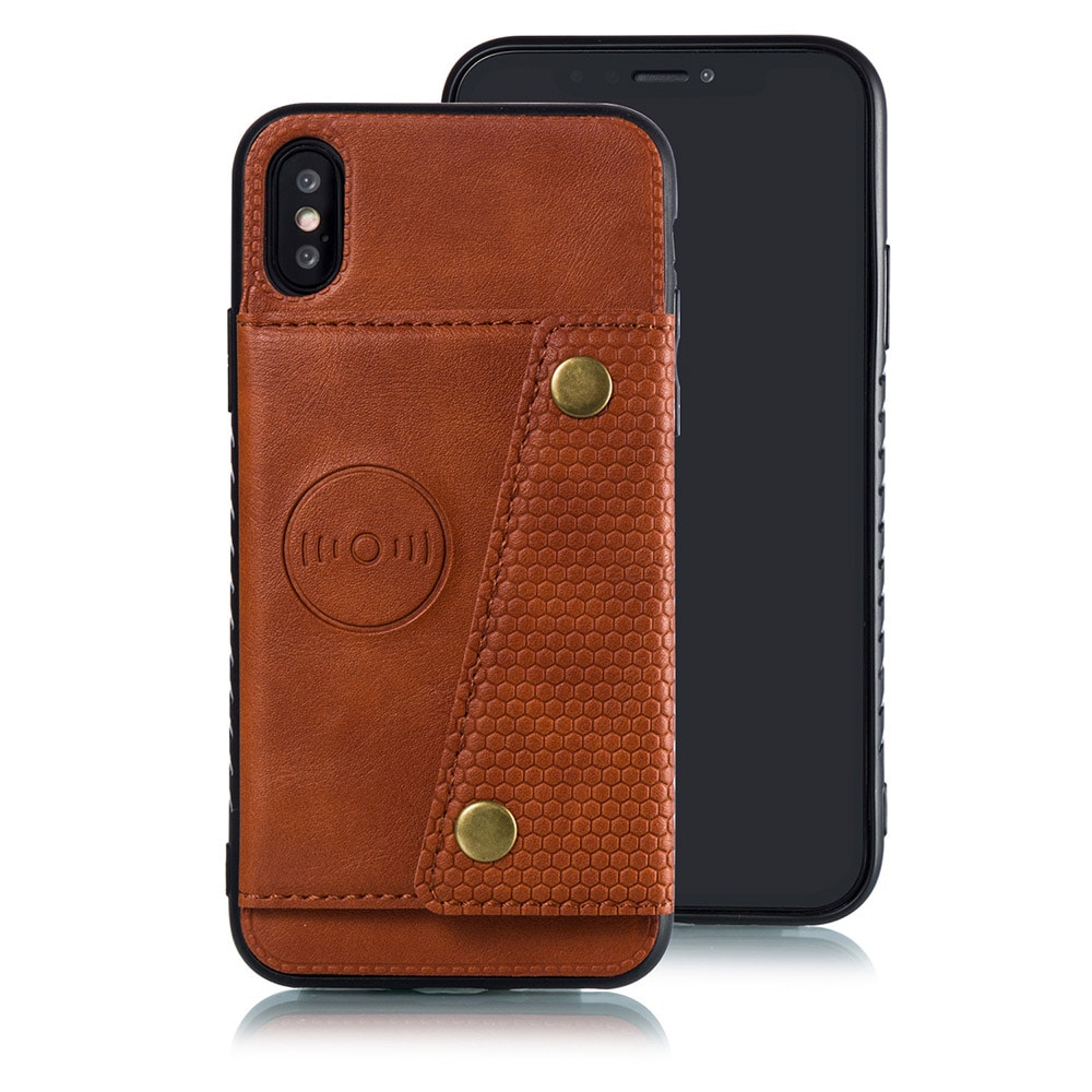 Plånboksfodral med magnet iPhone XS - Brun