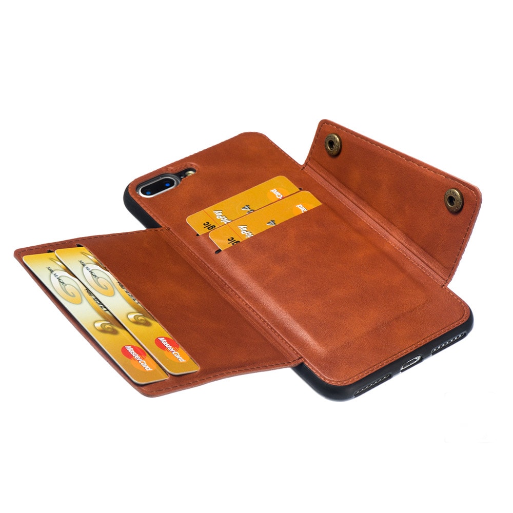 Plånboksfodral med magnet iPhone XS Max - Brun