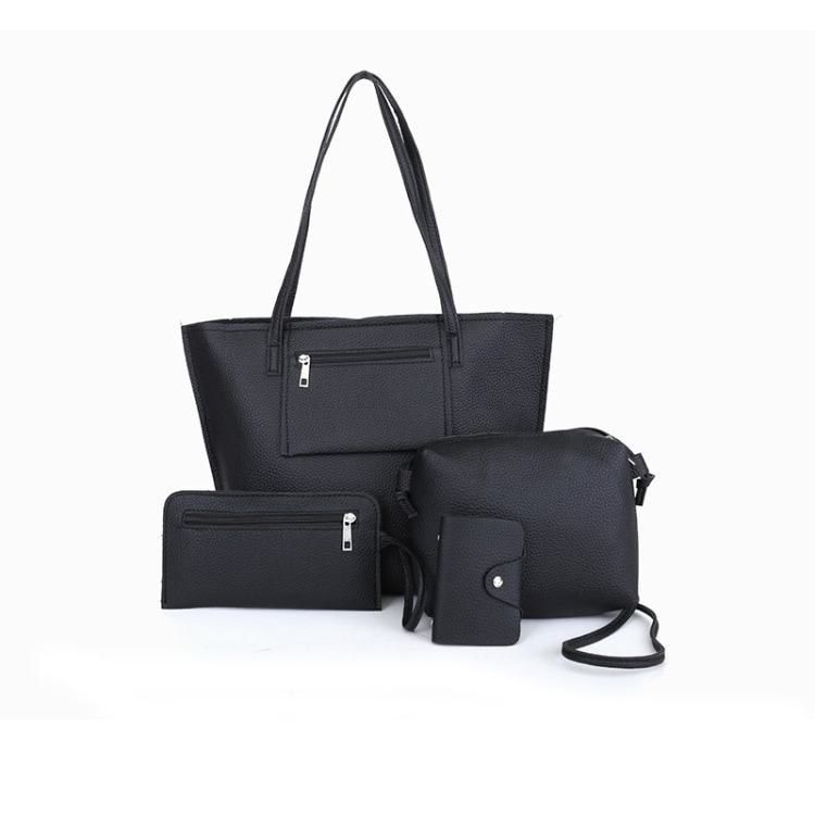 4 i 1 kit med väskor - Axelväska, handväska, necessär och plånbok