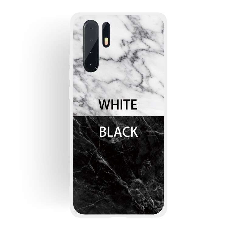 Marmorskal Black/White för Huawei P30 Pro