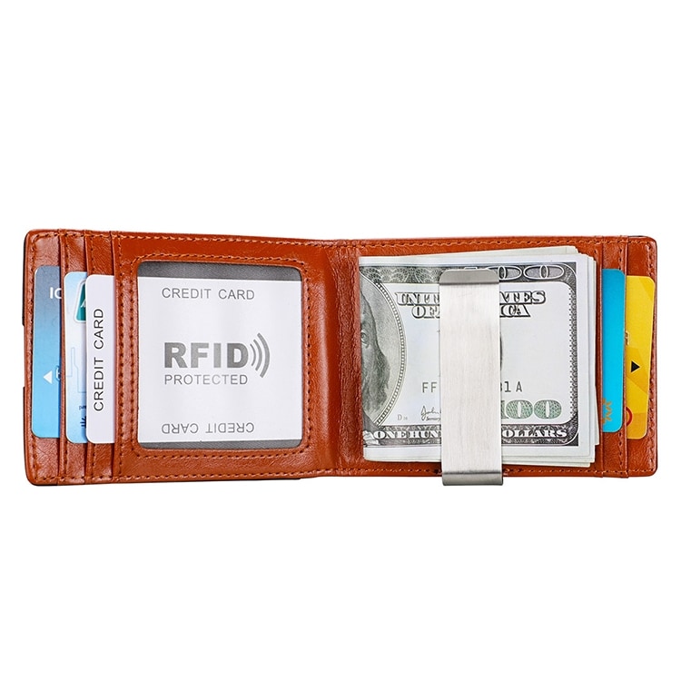 Slimmad RFID Mini Plånbok Crazy Horse
