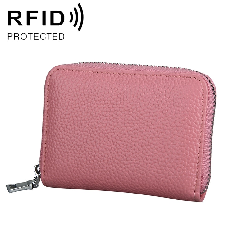 Rosa Plånbok dragkedja RFID