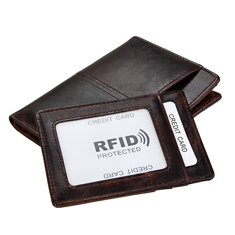 Herr Plånbok RFID Oil Wax med avtagbar korthållare