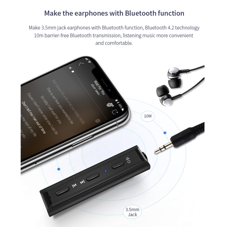Bil Bluetooth 4.2 Musikspelare 3,5mm / Nummerpresentatör / micro-usb