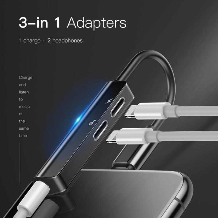 iPhone Adapter Laddning / headset & 3,5mm