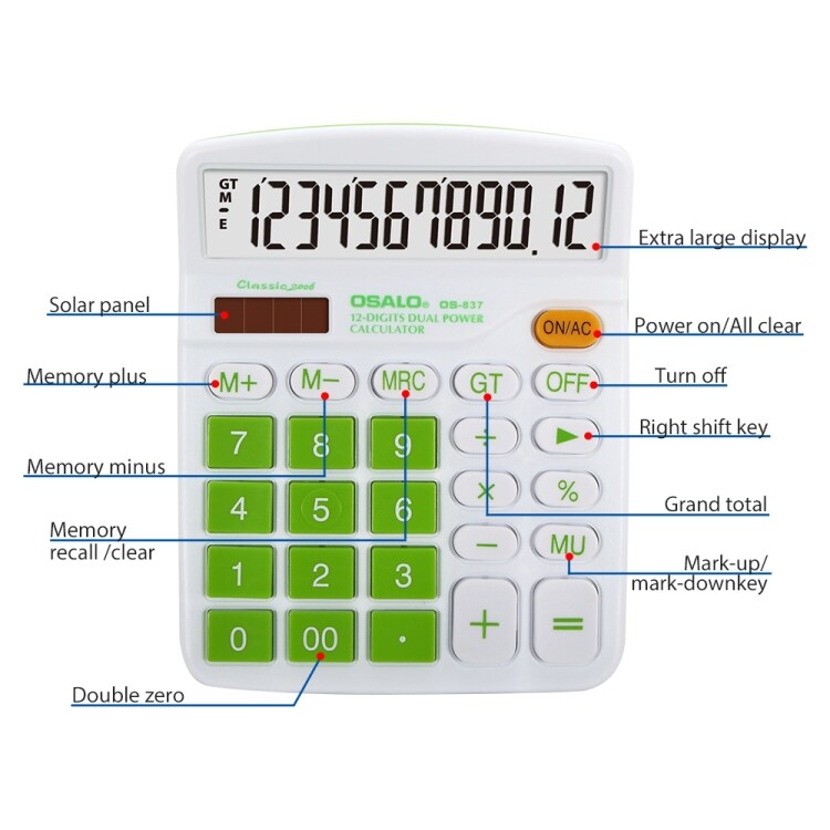 Färgglad Miniräknare med solceller