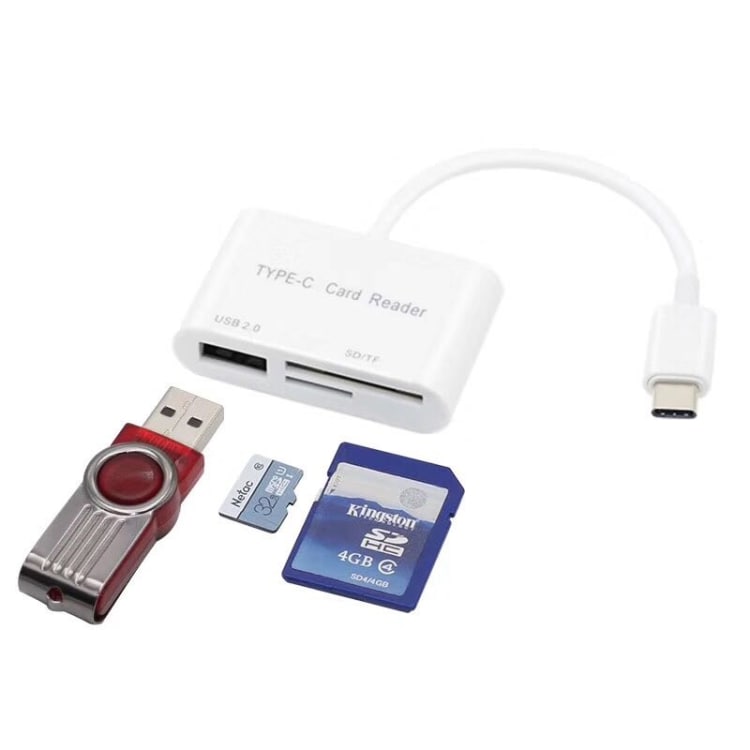 Kortläsare USB Typ-C till SD/MicroSD + USB