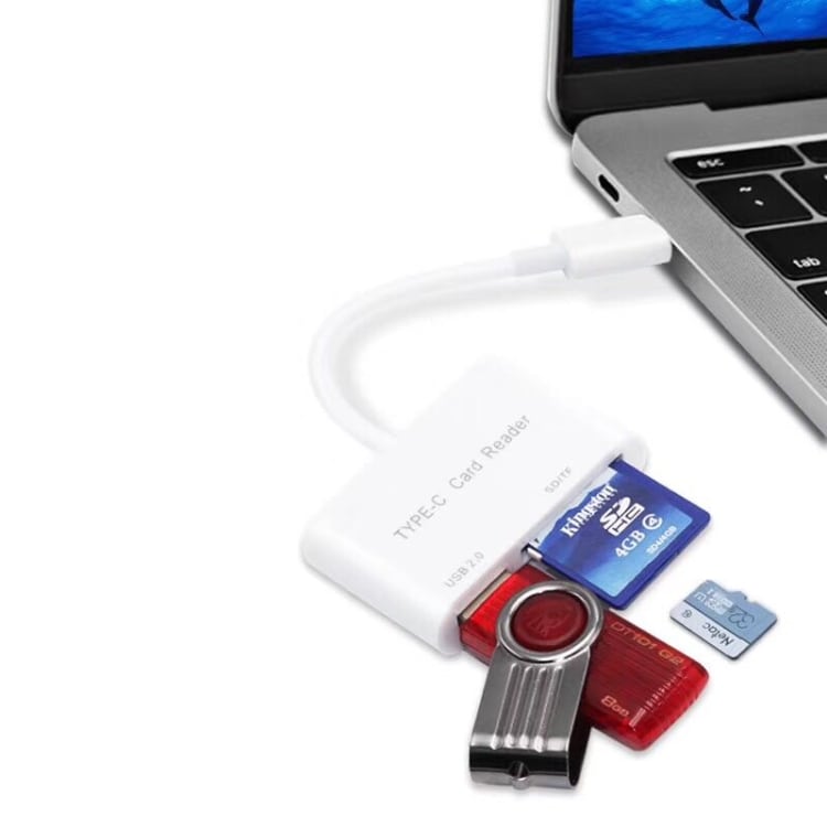 Kortläsare USB Typ-C till SD/MicroSD + USB
