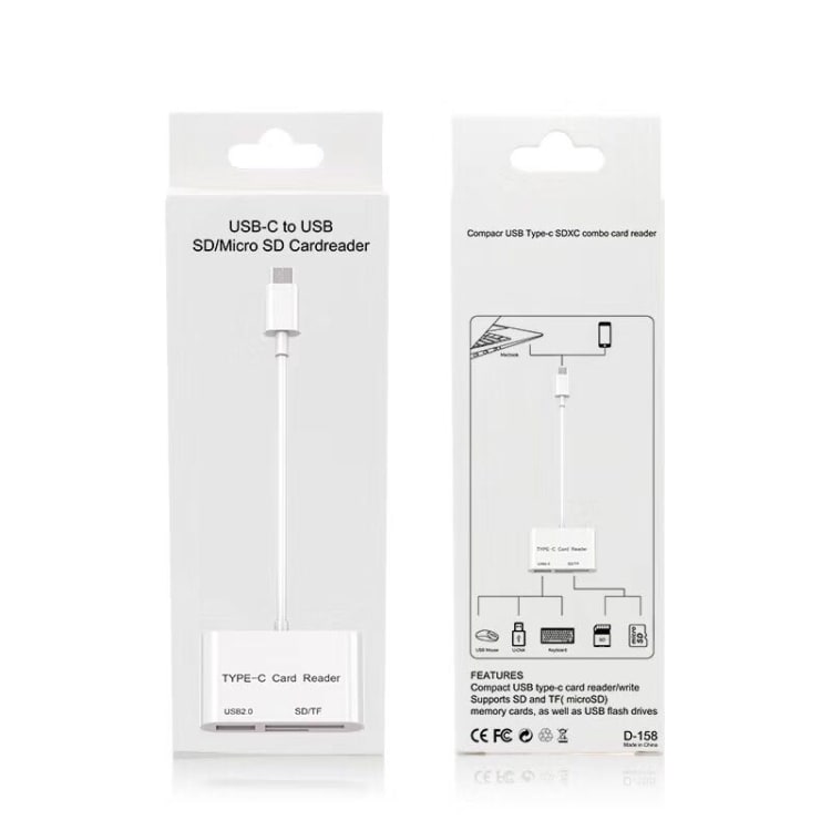 Kortläsare USB Typ-C till SD/MicroSD + USB